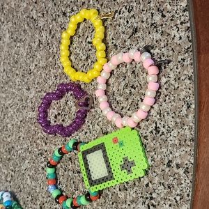 Kandi perler and pendant rave bracelets